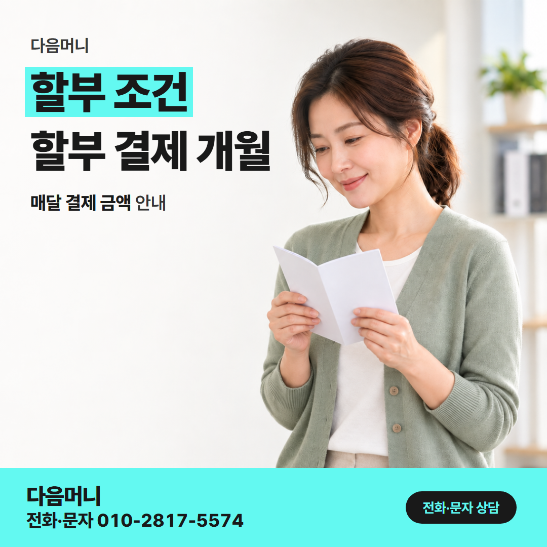 다음머니 성남카드깡 취소 뒤 다시 보는 할부 개월